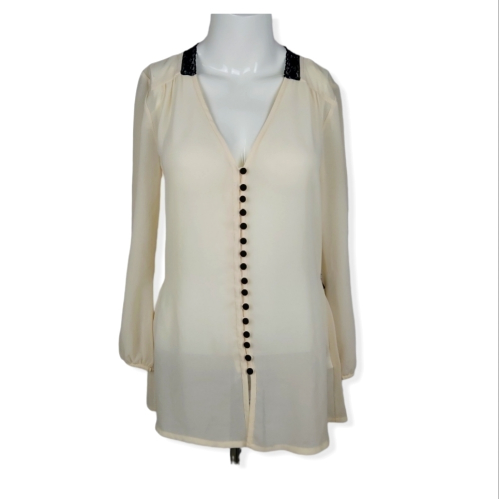 SANDWICH Chiffon Ivory Blouse
